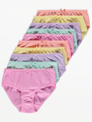 Pastel Bow Briefs 10 Pack