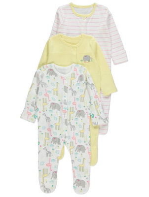 asda baby girl sleepsuits