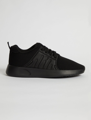 childrens plain black trainers