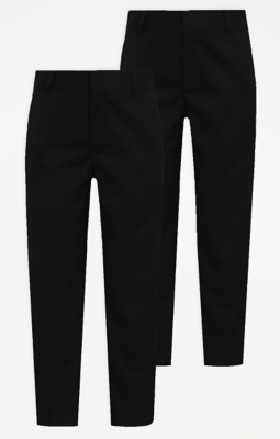 boys black skinny leg trousers