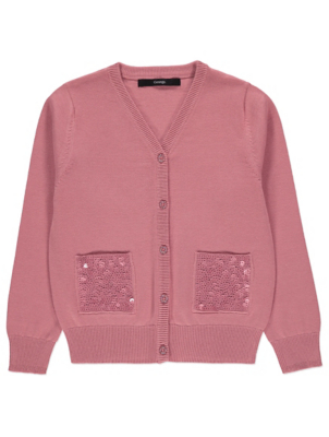 pink sequin cardigan