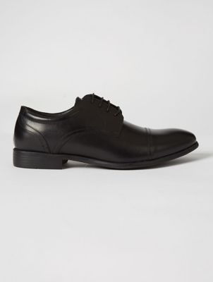 Wide Fit Black Leather Lace Up Oxford 