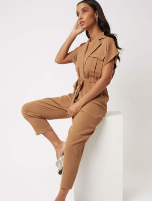 tan utility jumpsuit