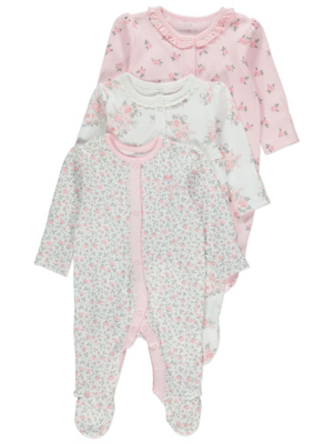 asda george baby girl sleepsuits