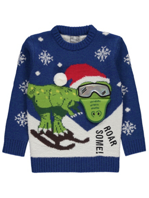 boys dinosaur christmas jumper
