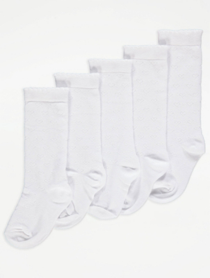 kids long white socks