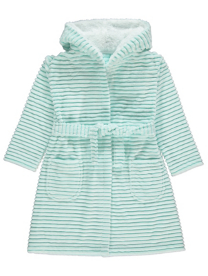 Blue Rippled Fleece Dressing Gown 