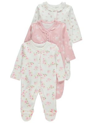 asda baby girl sleepsuits