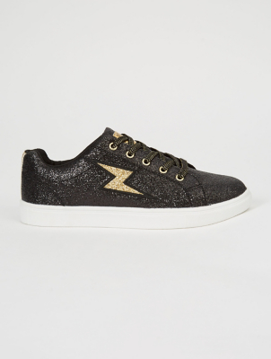 Harry Potter Black Glitter Trainers 