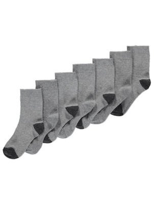 Grey Ankle Socks 7 Pack