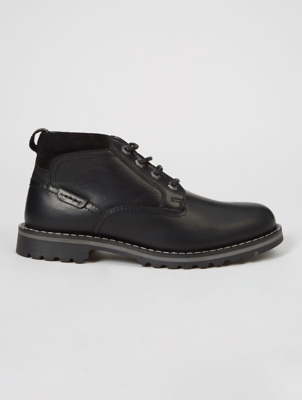 black leather chukka boots