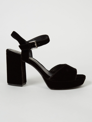 black heel platform sandals