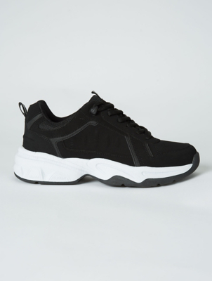 black cushioned trainers