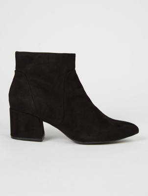 black suede pointed ankle boots