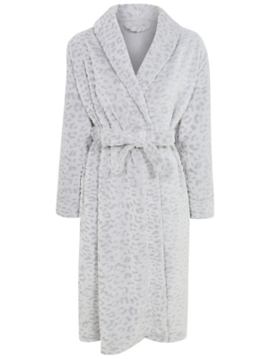 grey leopard print dressing gown