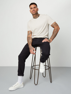 Black Stretch Slim Fit Jeans Men at ASDA