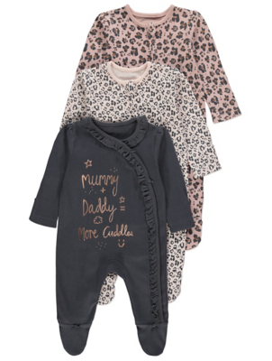 asda baby girl sleepsuits