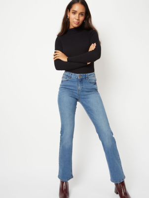 Mid Wash Slim Bootcut Jeans | Women 