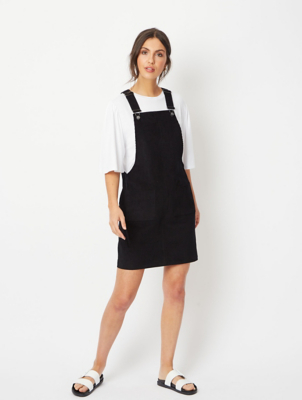 black pinafore dress long