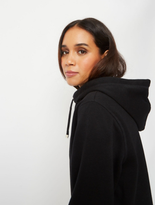 black longline hoodie womens