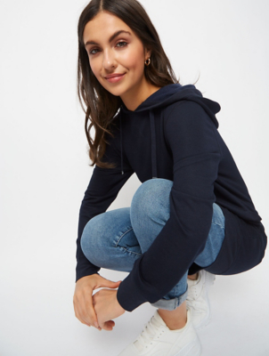 navy longline hoodie