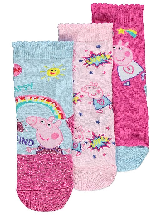 Peppa Pig Childrens 3Pk Socks By BestTrend
