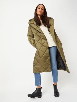 quilted longline coat