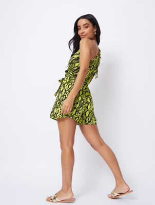 neon snake print playsuit