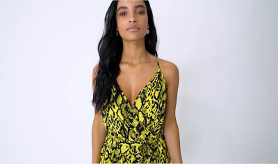 neon snake print playsuit