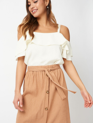 black cold shoulder top asda