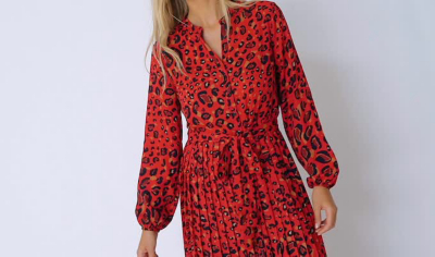 asda red leopard print dress