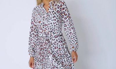 asda red animal print dress