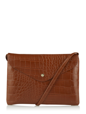 brown croc crossbody bag