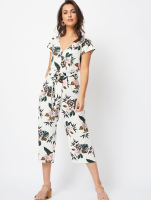 v neck culotte jumpsuit