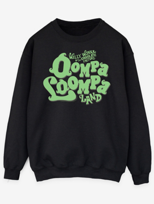 NW2 Wonka Oompa Loompa Land Adult Black Printed Sweatshirt Men