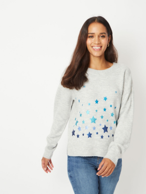 grey glitter jumper