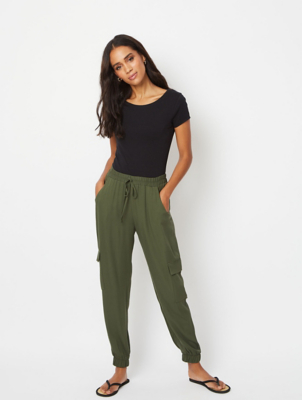womens khaki utility trousers