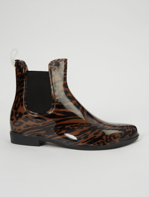 leopard print wellington boots