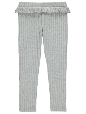 grey rib knit joggers