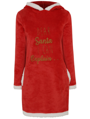 Red Fleece Christmas Nightdress | Women 