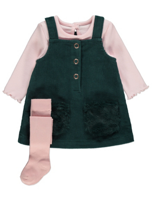 baby cord pinafore dress