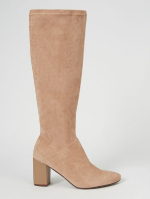 beige boots knee high