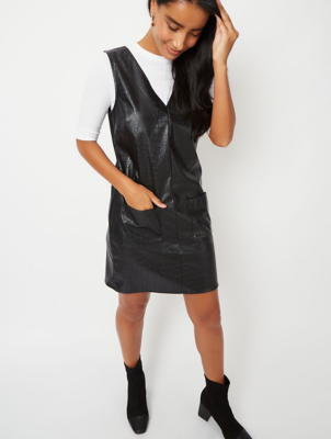 asda black pinafore dress