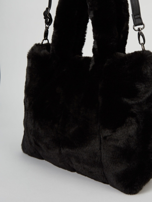 black fur handbag