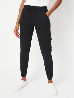 ladies black cuffed joggers