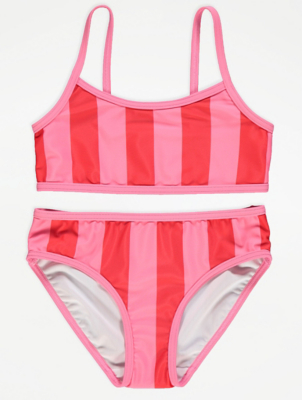 pink striped bikini