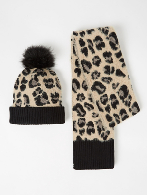 bobble hat and scarf set womens