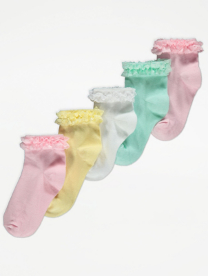 Frill Lace Trim Socks 5 Pack