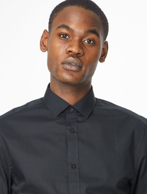 mens shirts black long sleeve