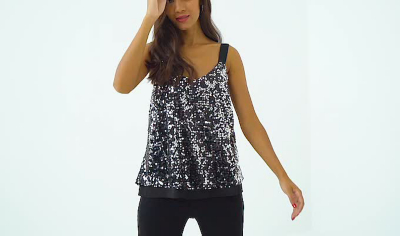 black glitter vest top